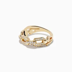 Rings|Effy Jewelry 14K Yellow Gold Diamond Interlocking Crossover Ring 0.46 TCW