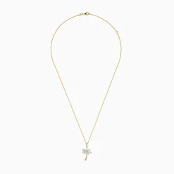 Necklaces & Pendants|Effy Jewelry 14K Yellow Gold Diamond Palm Tree Pendant