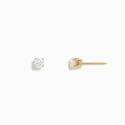 Earrings|Effy Jewelry 14K Yellow Gold Diamond Solitaire Stud Earrings 0.50 TCW