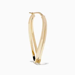Earrings|Effy Jewelry 14K Yellow Gold Double Bar Hoops