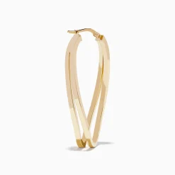 Earrings|Effy Jewelry 14K Yellow Gold Double Bar Hoops