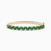 Bracelets|Effy Jewelry 14K Yellow Gold Emerald and Diamond Bangle