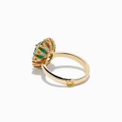 Rings|Effy Jewelry 14K Yellow Gold Emerald and Diamond Ring