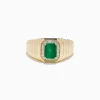 Mens|Effy Jewelry 14K Yellow Gold Emerald and Diamond Ring
