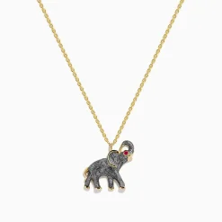 Necklaces & Pendants|Effy Jewelry 14K Yellow Gold Enamel Elephant Necklace