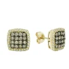 Earrings|Effy Jewelry 14K Yellow Gold Espresso and White Diamond Earrings, .92 TCW