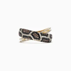 Rings|BH Multi 14K Yellow Gold Espresso, Black and White Diamond Ring, 0.76 TCW