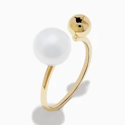 Rings|Effy Jewelry 14K Yellow Gold Fresh Water Pearl and Bead Open Ring