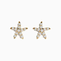 Earrings|Effy Jewelry 14K Yellow Gold Fresh Water Pearl Starfish Stud Earrings