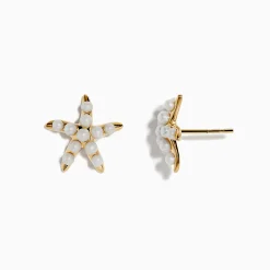 Earrings|Effy Jewelry 14K Yellow Gold Fresh Water Pearl Starfish Stud Earrings