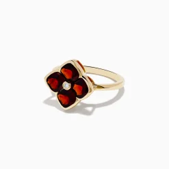 Rings|Effy Jewelry 14K Yellow Gold Garnet and Diamond Ring