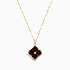 Necklaces & Pendants|Effy Jewelry 14K Yellow Gold Garnet and Diamond Pendant