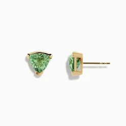 Earrings|Effy Jewelry 14K Yellow Gold Green Amethyst Stud Earrings