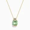 Necklaces & Pendants|Effy Jewelry 14K Yellow Gold Green Amethyst and White Topaz Pendant