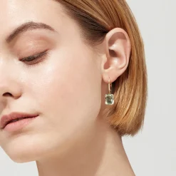 Earrings|Effy Jewelry 14K Yellow Gold Green Amethyst and Diamond Earrings, 8.34 TCW