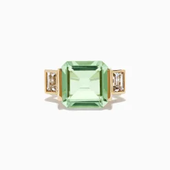 Rings|Effy Jewelry 14K Yellow Gold Green Amethyst and White Topaz Ring
