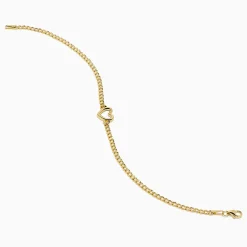 Bracelets|Effy Jewelry 14K Yellow Gold Heart Curb Chain Bracelet