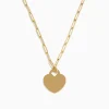 Necklaces & Pendants|Effy Jewelry 14K Yellow Gold Heart on a Paperclip Chain Necklace