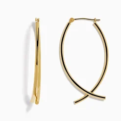 Earrings|Effy Jewelry 14K Yellow Gold Hollow Bypass Hoop Earrings