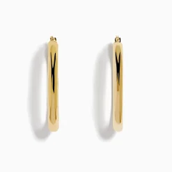 Earrings|Effy Jewelry 14K Yellow Gold Hollow Oval Hoop Earrings