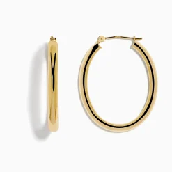 Earrings|Effy Jewelry 14K Yellow Gold Hollow Oval Hoop Earrings