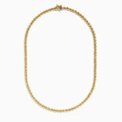 Necklaces & Pendants|Effy Jewelry 14K Yellow Gold Hollow San Marco Chain Necklace 17"