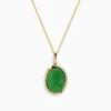Necklaces & Pendants|Effy Jewelry 14K Yellow Gold Jade and Diamond Pendant