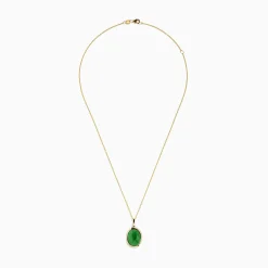 Necklaces & Pendants|Effy Jewelry 14K Yellow Gold Jade and Diamond Pendant