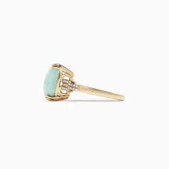 Rings|Effy Jewelry 14K Yellow Gold Jade and Diamond Ring, 6.81 TCW
