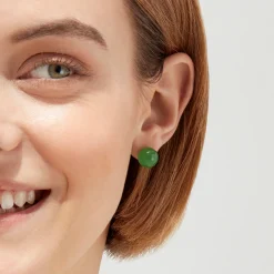 Earrings|Effy Jewelry 14K Yellow Gold Jade Stud Earrings, 18.70 TW