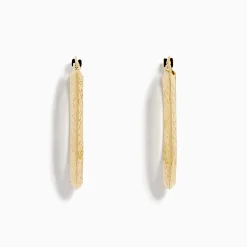 Earrings|Effy Jewelry 14K Yellow Gold Kniff Edge Tube Hoops