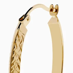 Earrings|Effy Jewelry 14K Yellow Gold Kniff Edge Tube Hoops
