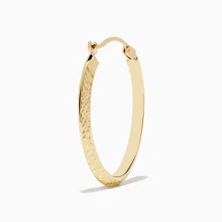 Earrings|Effy Jewelry 14K Yellow Gold Kniff Edge Tube Hoops