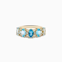 Rings|Effy Jewelry 14K Yellow Gold London, Sky u0026 Blue Topaz and Diamond Ombre Ring