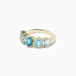 Rings|Effy Jewelry 14K Yellow Gold London, Sky u0026 Blue Topaz and Diamond Ombre Ring