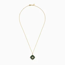 Necklaces & Pendants|Effy Jewelry 14K Yellow Gold Malachite and Diamond Compass Pendant