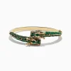 Bracelets|Effy Jewelry 14K Yellow Gold Malachite, Tsavorite and Diamond Dragon Bangle