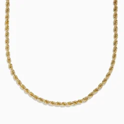 Mens|Necklaces & Pendants|Effy Jewelry 14K Yellow Gold 4mmHollow Spiral Rope 22" Necklace
