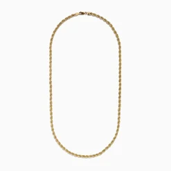 Mens|Necklaces & Pendants|Effy Jewelry 14K Yellow Gold 4mmHollow Spiral Rope 22" Necklace