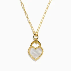 Necklaces & Pendants|Effy Jewelry 14K Yellow Gold Mother of Pearl Heart Pendant