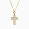 Necklaces & Pendants|Effy Jewelry 14K Yellow Gold Mother of Pearl Cross Pendant
