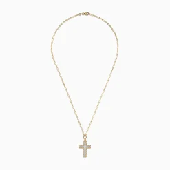 Necklaces & Pendants|Effy Jewelry 14K Yellow Gold Mother of Pearl Cross Pendant