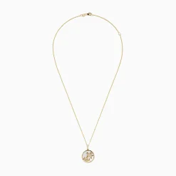 Necklaces & Pendants|BH Multi 14K Yellow Gold Mother of Pearl and Diamond Turtle Pendant, 0.13 TCW
