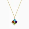 Necklaces & Pendants|Effy Jewelry 14K Yellow Gold Multi Color Gemstone and Diamond Pendant