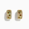 Earrings|Effy Jewelry 14k Yellow Gold Multi Color Diamond Huggie Earrings