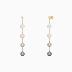 Earrings|Effy Jewelry 14K Yellow Gold Multi Color Cultured Pearl Earrings