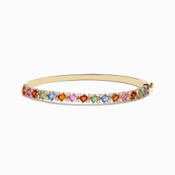 Bracelets|Effy Jewelry 14K Yellow Gold Multi Sapphire and Diamond Bangle