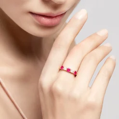 Rings|Effy Jewelry 14K Yellow Gold Natural Ruby and Diamond Band, 1.08 TCW