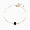 Bracelets|Effy Jewelry 14K Yellow Gold Onyx and Diamond Bolo Bracelet
