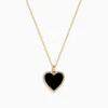 Necklaces & Pendants|BH Multi 14K Yellow Gold Onyx and Diamond Heart Pendant